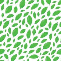 naadloos patroon van groen bladeren Aan een wit achtergrond.vallen bladeren achtergrond geschikt voor Gaan groen evenementen en natuurlijk stijl producten enz vector