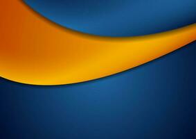 hoog contrast blauw oranje abstract golven zakelijke achtergrond vector