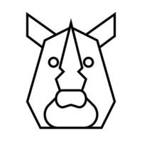 neushoorn icoon, teken, symbool in lijn stijl vector
