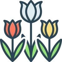 kleur icoon voor tulp vector