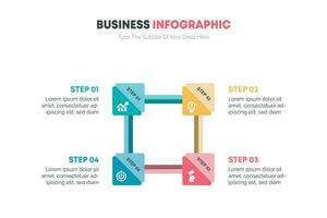 bedrijf infographic sjabloon 4 stap vector