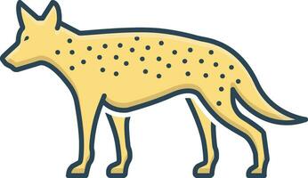 kleur icoon voor hyena vector