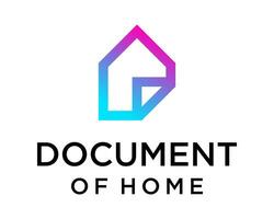 echt landgoed huis symbool en document papier logo ontwerp. vector