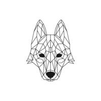 wolf gezicht lijn kunst meetkundig vrij logo vector