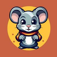 schattig muis sport- mascotte logo icoon vector illustratie met geïsoleerd achtergrond