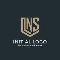 eerste NS logo schild bewaker vormen logo idee vector