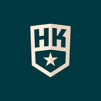 eerste hk logo ster schild symbool met gemakkelijk ontwerp vector