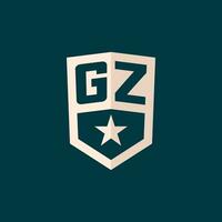 eerste gz logo ster schild symbool met gemakkelijk ontwerp vector