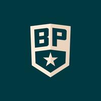 eerste bp logo ster schild symbool met gemakkelijk ontwerp vector