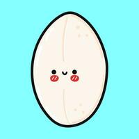 schattig grappig rijst. vector hand- getrokken tekenfilm kawaii karakter illustratie icoon. geïsoleerd Aan blauw achtergrond. rijst- karakter concept