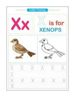 hoofdletters en kleine letters. schattig kinderen. kleurrijk abc alfabet traceren. praktijk werkblad voor kinderen. aan het leren Engels woordenschat en handschrift. brief spoor. vector illustratie