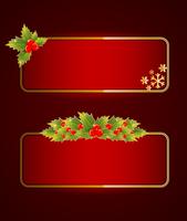 Kerstbanners met hulstbessen vector