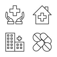 bewerkbare reeks icoon van gezondheidszorg ziekenhuis, vector illustratie geïsoleerd Aan wit achtergrond. gebruik makend van voor presentatie, website of mobiel app