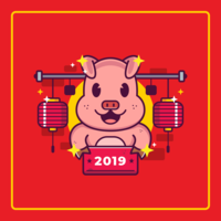 Chinees Nieuwjaar varken Vector