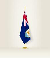 Anguilla vlag Aan een vlag stellage. vector