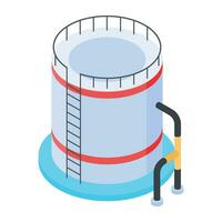 premie isometrische icoon van olie depot vector
