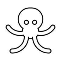 Octopus icoon, teken, symbool in lijn stijl vector