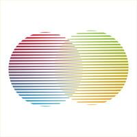 twee cirkels met overgang abstract gemakkelijk logo voor app of bedrijf vector