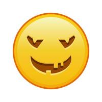 eng halloween gezicht groot grootte van geel emoji glimlach vector