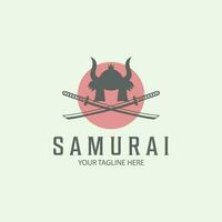 traditioneel logo samurai katana Japan symbool icoon ontwerp vector