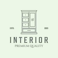 interieur kabinet logo symbool icoon lijn kunst grafisch ontwerp illustratie minimalistische bedrijf vector