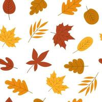herfst en dankzegging naadloos patroon met vallend bladeren. vector illustratie