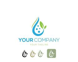 water laten vallen en blad logo sjabloon vector illustratie ontwerp.