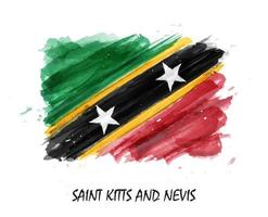 realistische aquarel vlag van saint kitts en nevis. vector. vector