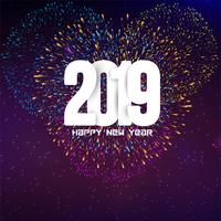Gelukkige nieuwe jaar 2019 kleurrijke decoratieve achtergrond vector