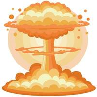 nucleair explosie na atomair bom net zo een paddestoel wolk - vector beeld