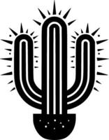 cactus - zwart en wit geïsoleerd icoon - vector illustratie