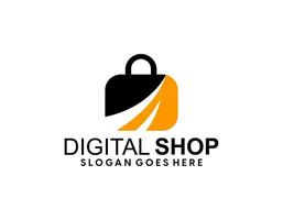 online winkellogo. gelukkige winkel logo ontwerp vector