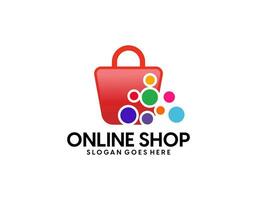 online winkel logo ontwerpen sjabloon, vector illustratie