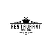 restaurant wijnoogst logo vector