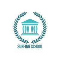 surfing school- wijnoogst embleem logo vector