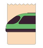 reservering ticket Aan trein vlak monochroom geïsoleerd vector voorwerp. planning reis. bewerkbare zwart en wit lijn kunst tekening. gemakkelijk schets plek illustratie voor web grafisch ontwerp