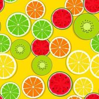 abstracte naadloze patroonachtergrond met vers fruit. vector illustratie