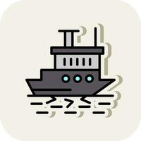 ijsbreker schip in actie vector icoon ontwerp