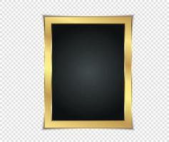 goud glanzend gloeiend frame met schaduwen geïsoleerd op transparante achtergrond. gouden luxe vintage stijl realistische rand, foto, banner. illustratie - vector