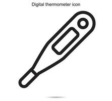 digitaal thermometer icoon, vector illustratie.