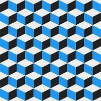 blauw en zwart kubus. kubus patroon. kubus geometrisch. kubus patroon achtergrond. kubus achtergrond. naadloos patroon. voor achtergrond, achtergrond, decoratie, geschenk inpakken, muur tegels, verdieping tegels vector
