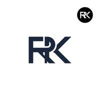 brief rk monogram logo ontwerp vector
