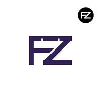 brief fz monogram logo ontwerp vector