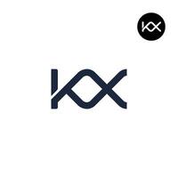 brief kx kox monogram logo ontwerp vector