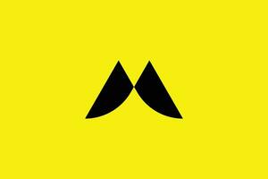 creatief en minimalistische eerste brief m logo ontwerp sjabloon Aan geel achtergrond vector