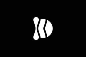 creatief en minimalistische brief d technologie logo ontwerp sjabloon Aan zwart achtergrond vector