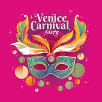 Gelukkig Venetië Carnaval-Partijconcept met Venetiaanse Maskerillustratie vector