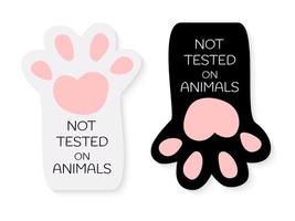 niet getest op dieren label sticker ingesteld op witte achtergrond. vector illustratie