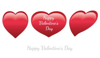 Set van Valentijnsdag glanzende hartvormige pictogrammen. vector