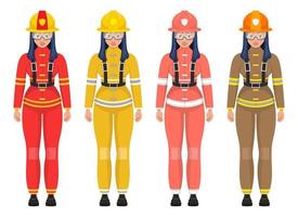 vrouw brandweerman vector ontwerp illustratie geïsoleerd op een witte background